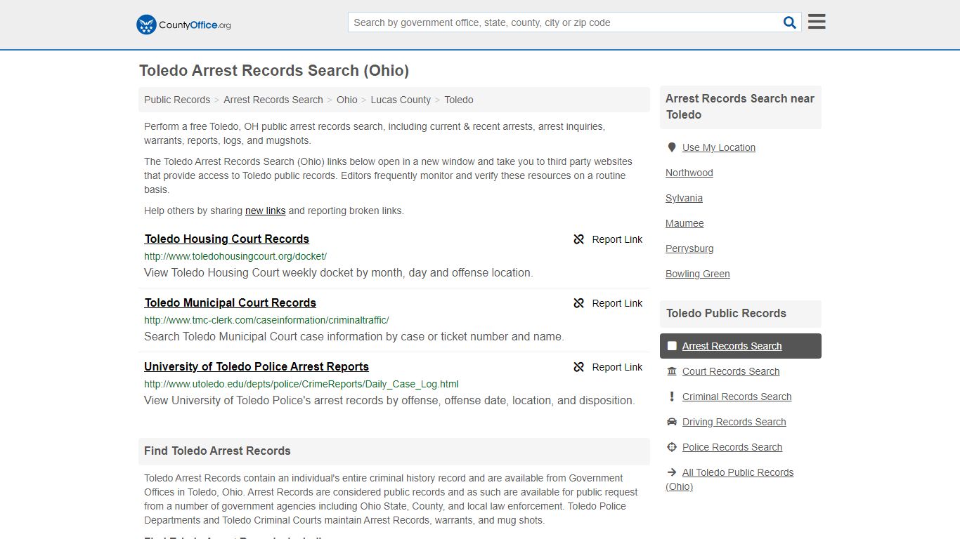 Arrest Records Search - Toledo, OH (Arrests & Mugshots)